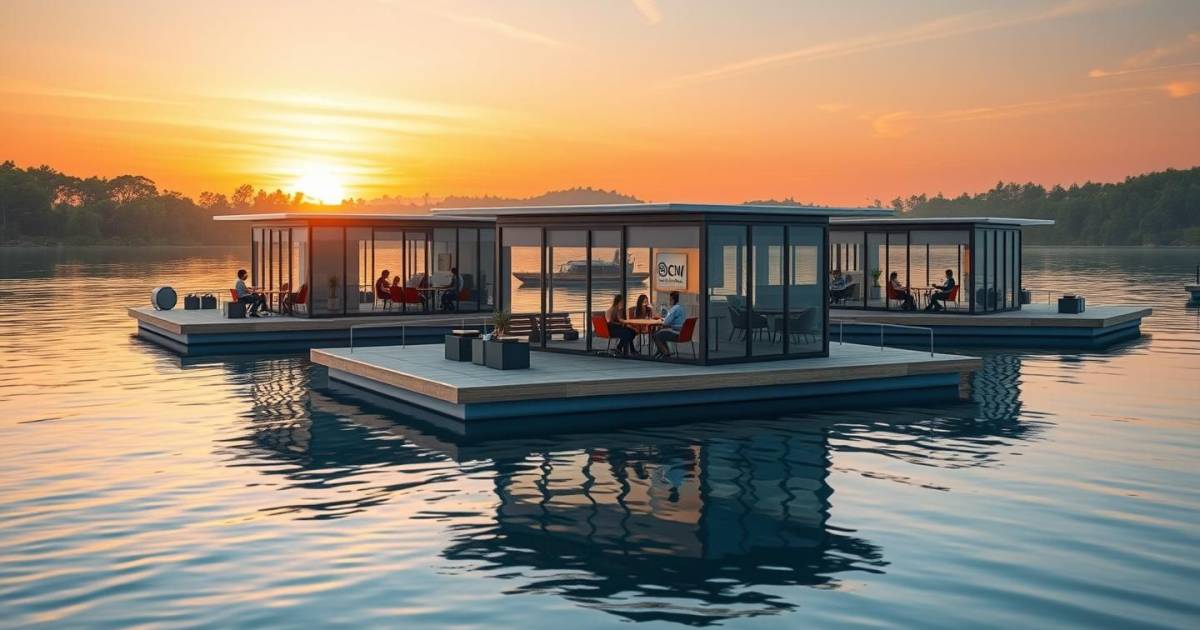 Les bureaux flottants : la nouvelle tendance du travail sur l'eau pour booster la créativité et réduire le stress